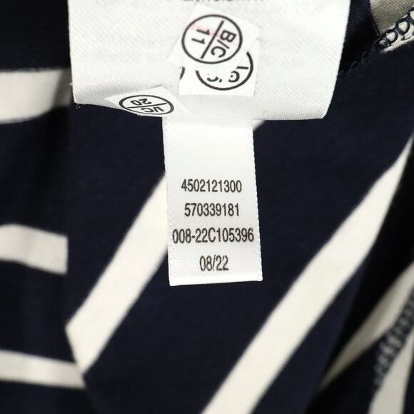 Chicos Top 3 Womens XL Dark Navy White Stripe Blouse Bell Sleeve Pima Cotton - Picture 13 of 13